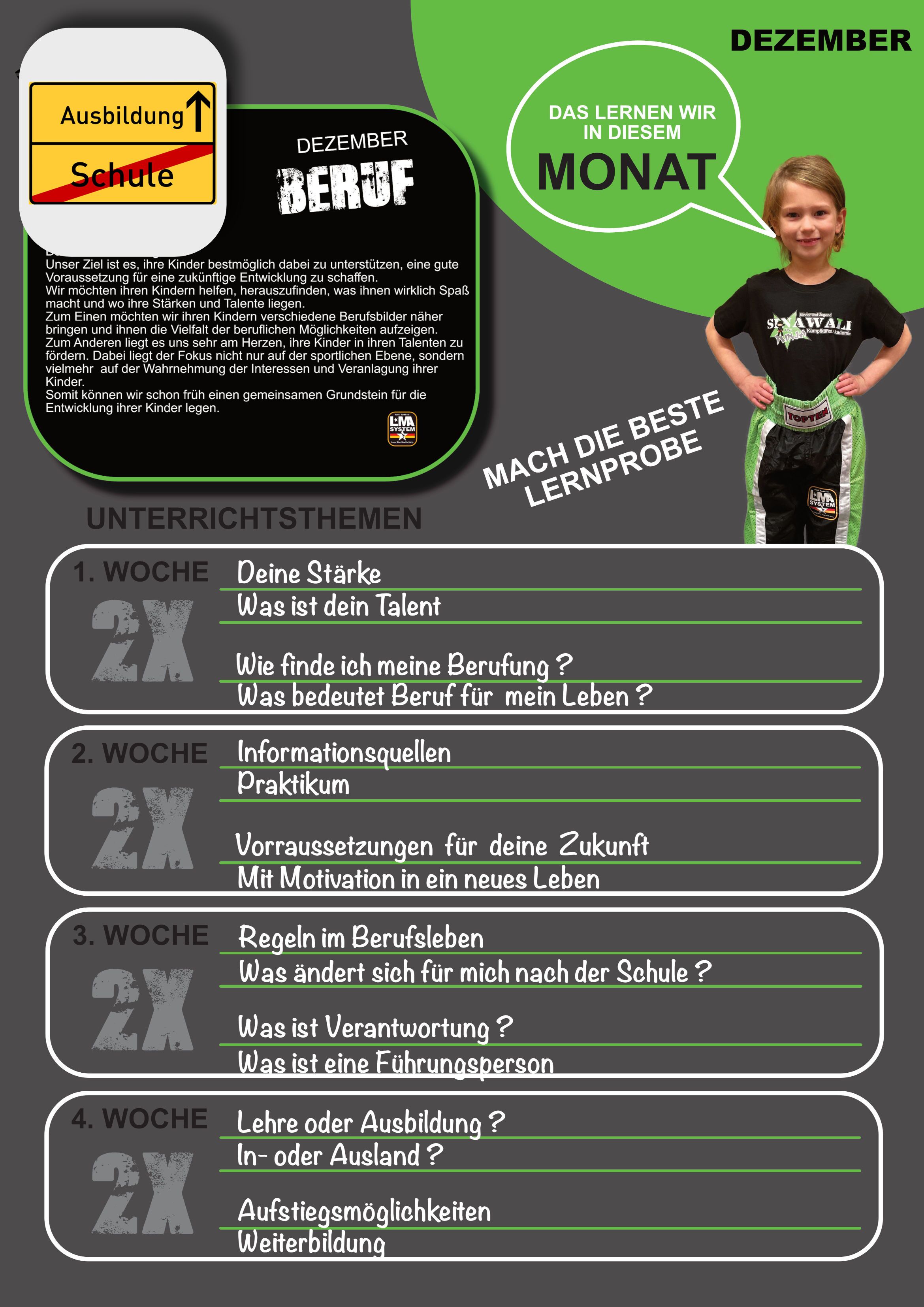 Monatsthema  Dezember - Beruf