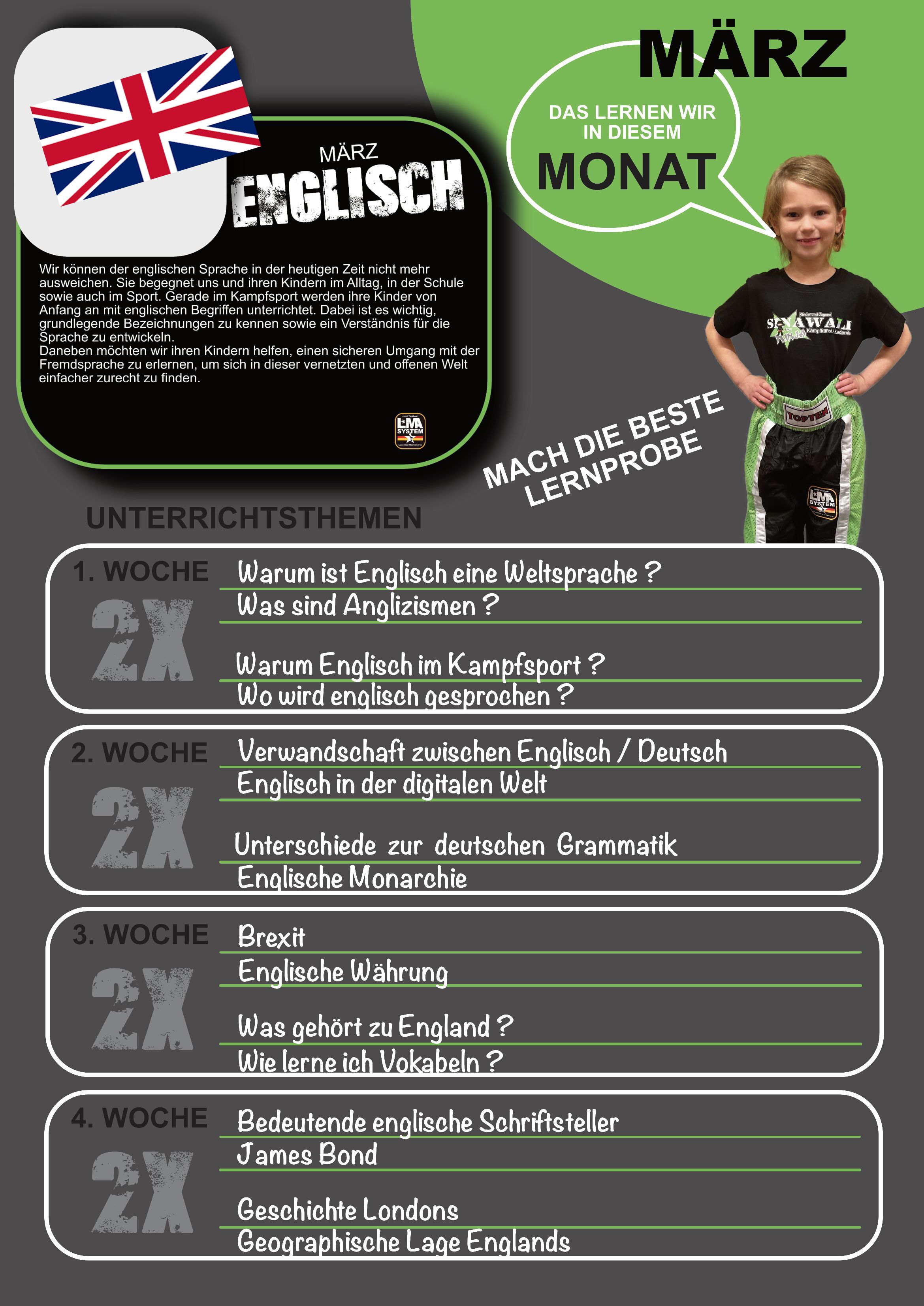 Monatsthema Mrz - Englisch