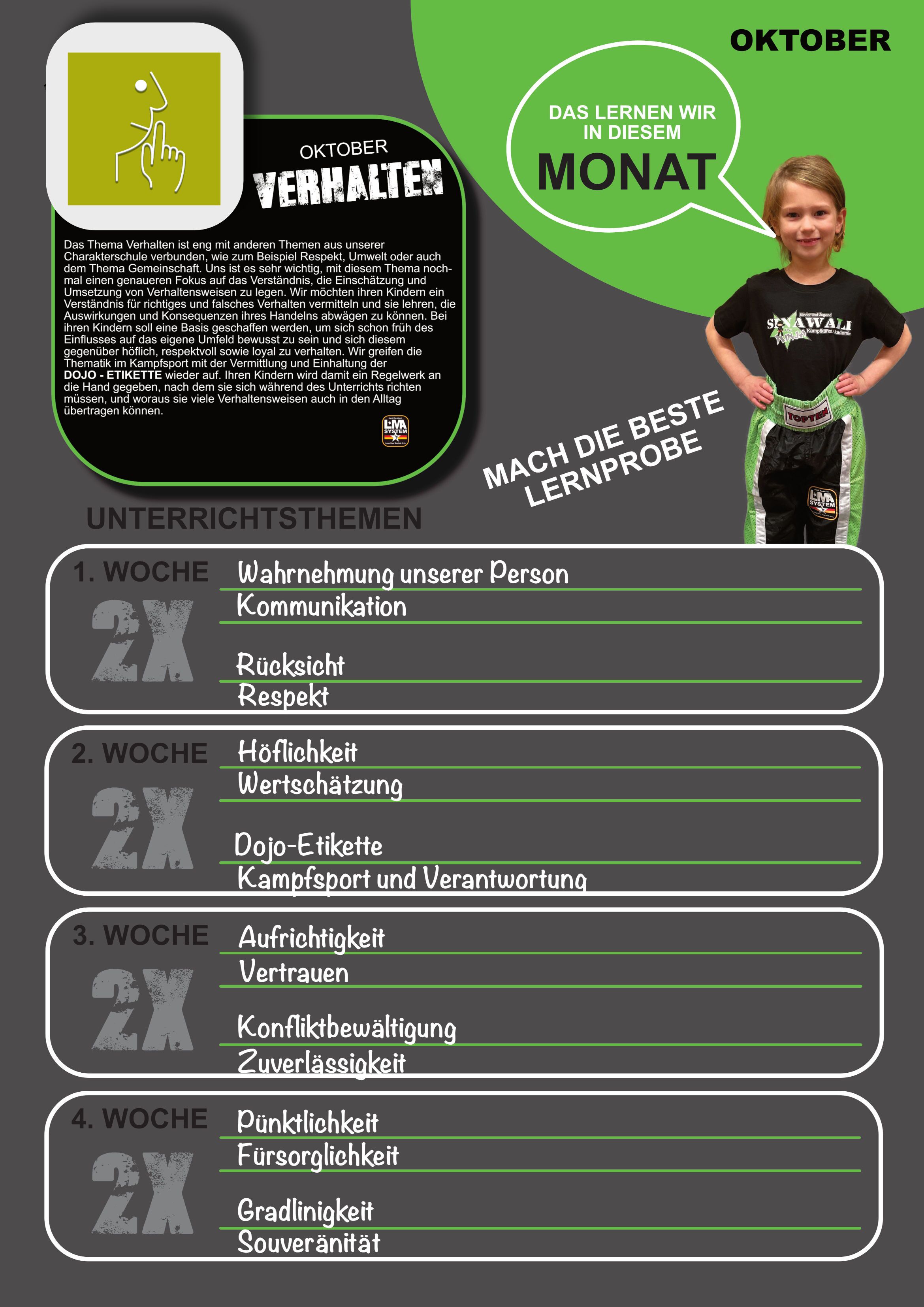 Monatsthema Oktober - Verhalten