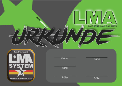 Lone Star MArtial Arts Urkunde